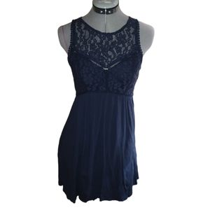 Abercrombie Fitch Navy Blue Lace Cutout Dress,Abercrombie Fitch Blue Lace Dress
